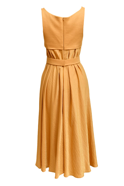 Pleated Embroidery Detailed Midi Dress